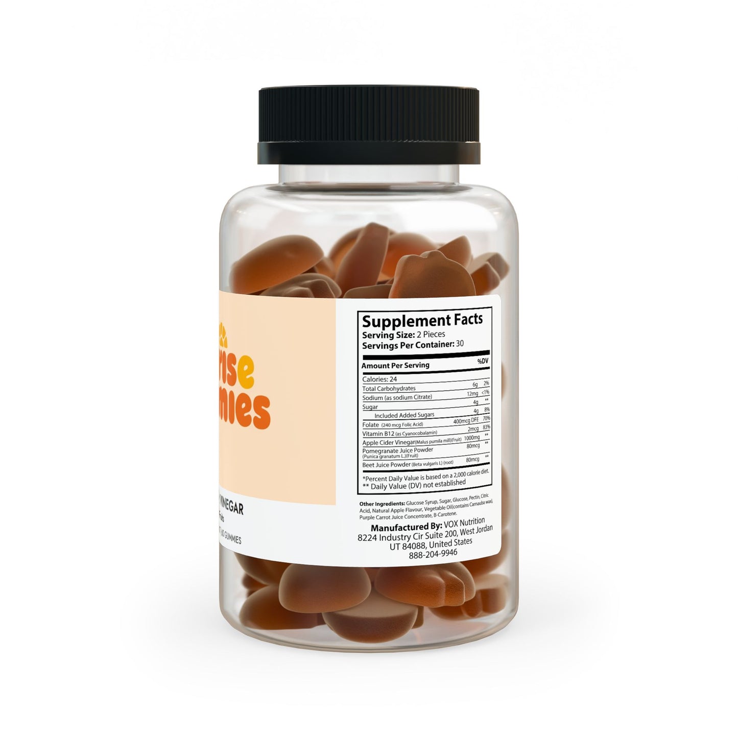 SunriseGummies Apple Cider Vinegar Gummies (60 Gummies)